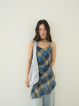 plaid slip dress
