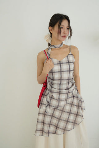 plaid slip dress