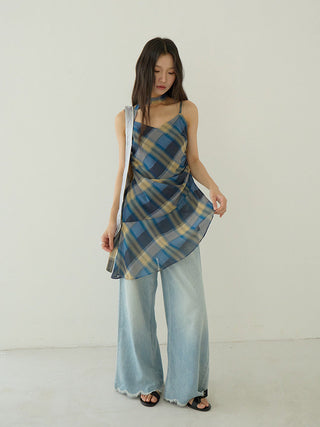 plaid slip dress