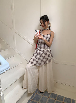 plaid slip dress