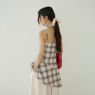 plaid slip dress