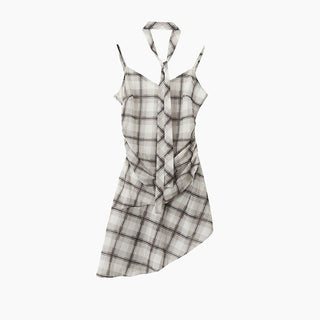 plaid slip dress