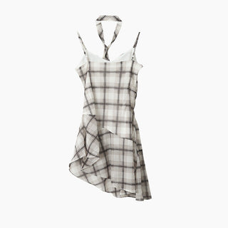 plaid slip dress