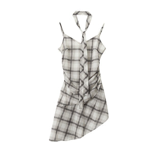 plaid slip dress