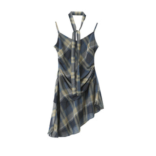 plaid slip dress