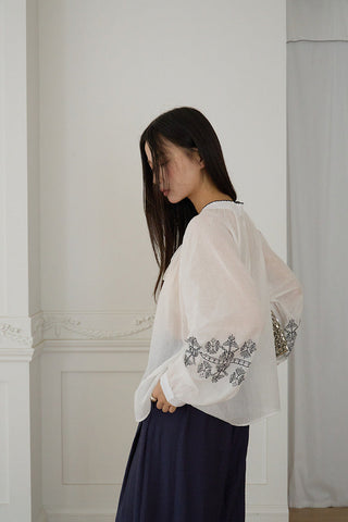 embroidered airy top