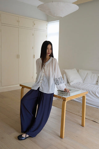 embroidered airy top
