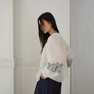 embroidered airy top