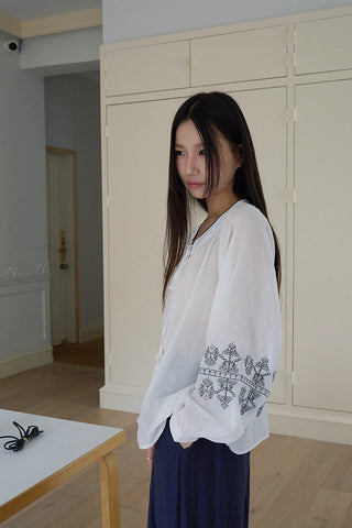 embroidered airy top