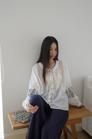 embroidered airy top