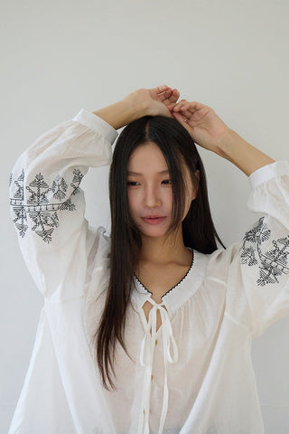 embroidered airy top