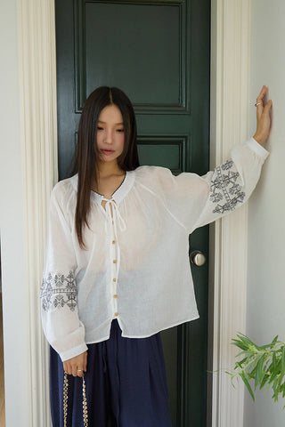 embroidered airy top