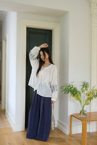 embroidered airy top