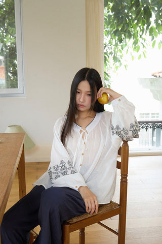 embroidered airy top