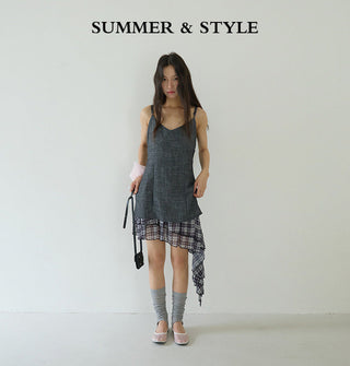 plaid suspender skirt