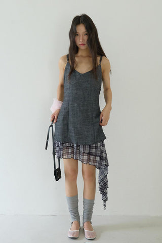 plaid suspender skirt