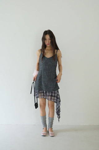 plaid suspender skirt