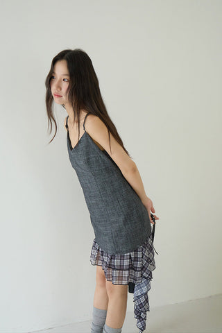 plaid suspender skirt
