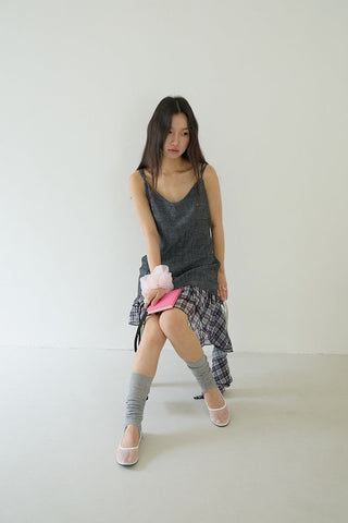 plaid suspender skirt