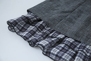 plaid suspender skirt