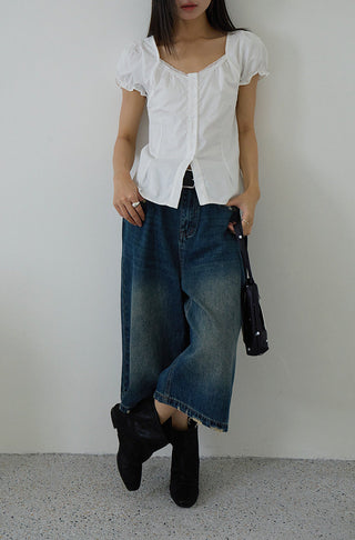 bubble sleeve top
