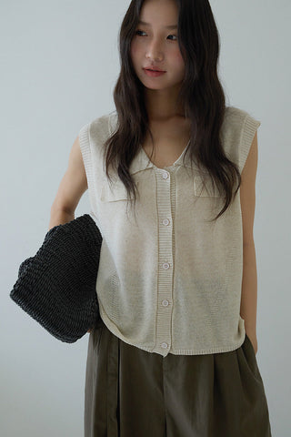 linen polo Top