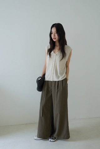 linen polo Top