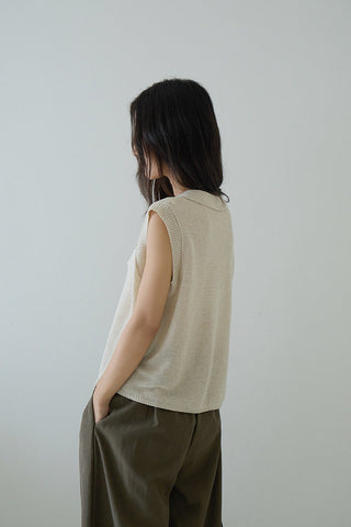 linen polo Top