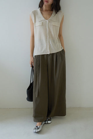 linen polo Top