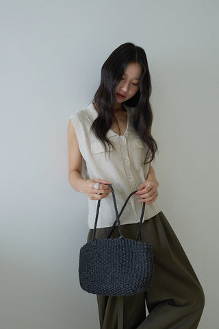 linen polo Top