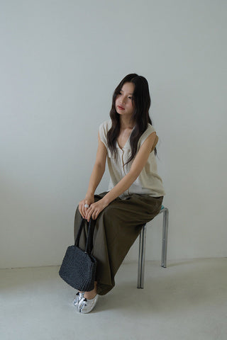 linen polo Top