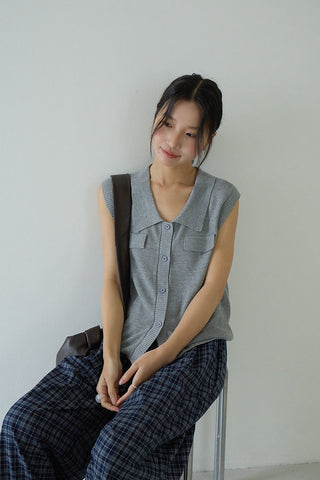 linen polo Top