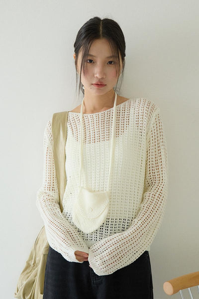 textured mesh sweater