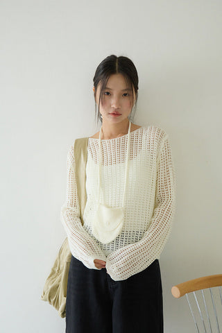 textured mesh sweater
