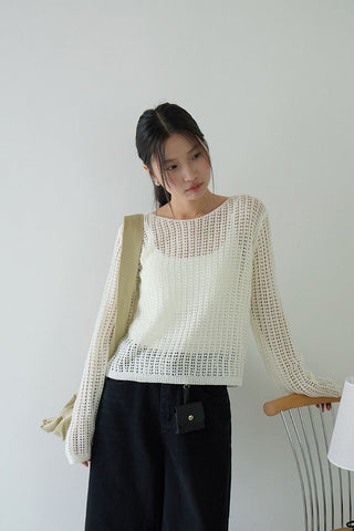 textured mesh sweater