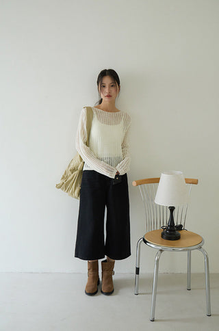 textured mesh sweater