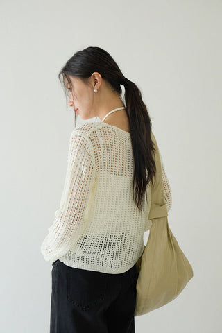 textured mesh sweater