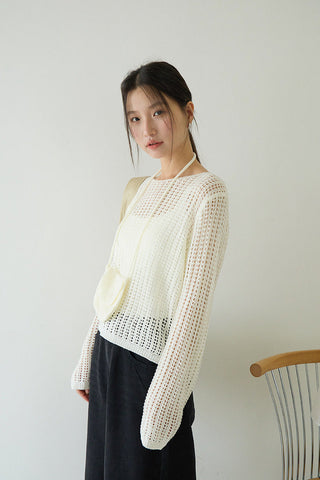textured mesh sweater