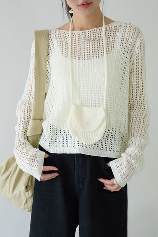 textured mesh sweater