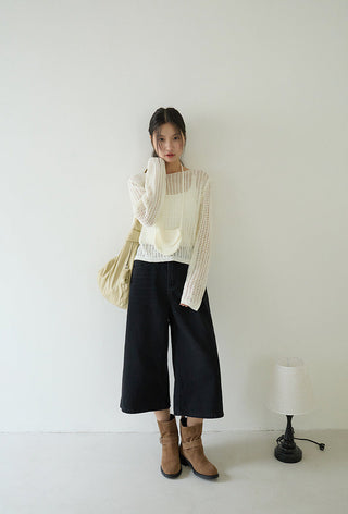 textured mesh sweater