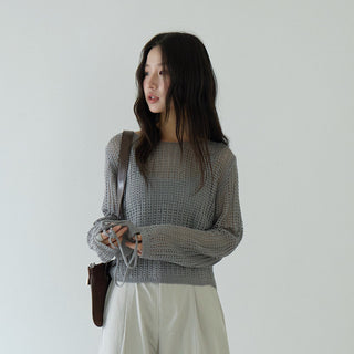 textured mesh sweater