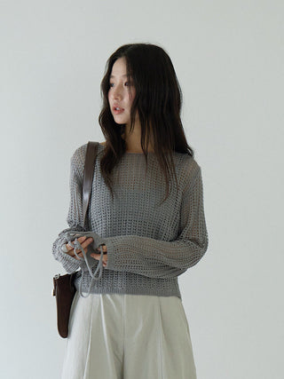 textured mesh sweater