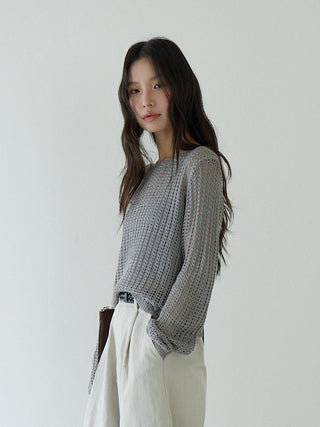 textured mesh sweater