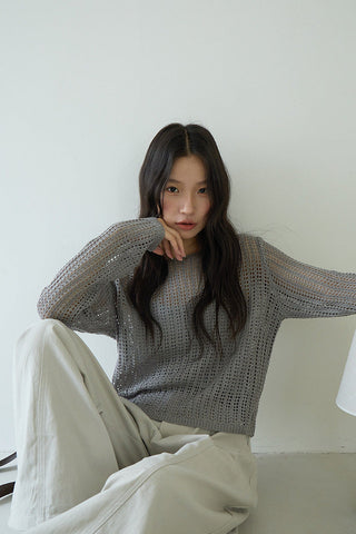 textured mesh sweater