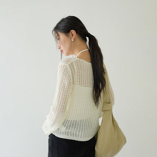 textured mesh sweater