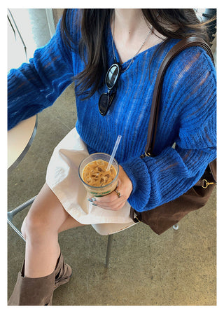 hollow knit top