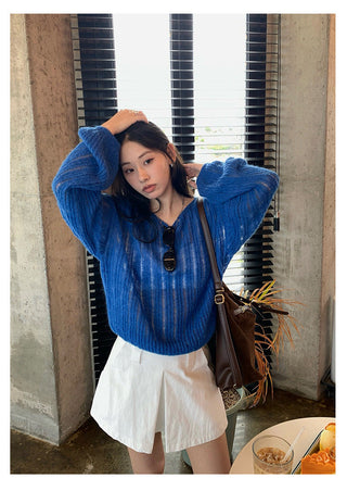 hollow knit top