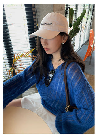 hollow knit top