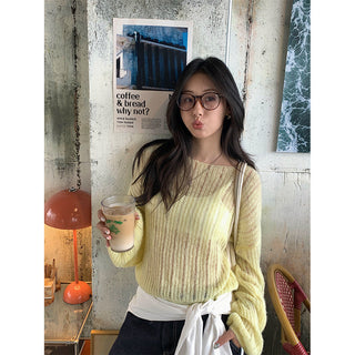 hollow knit top
