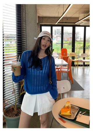 hollow knit top